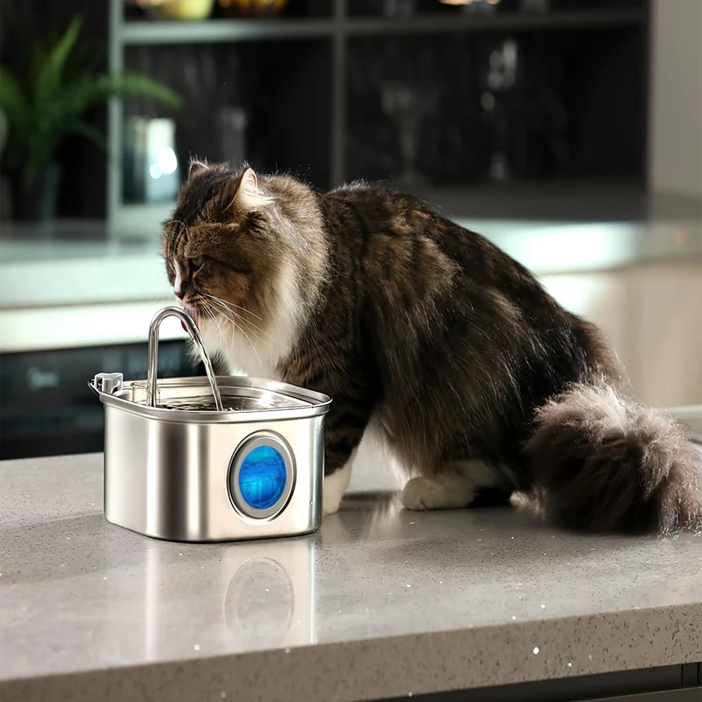 🐾 AquaPaws™ Stainless Steel Pet Fountain