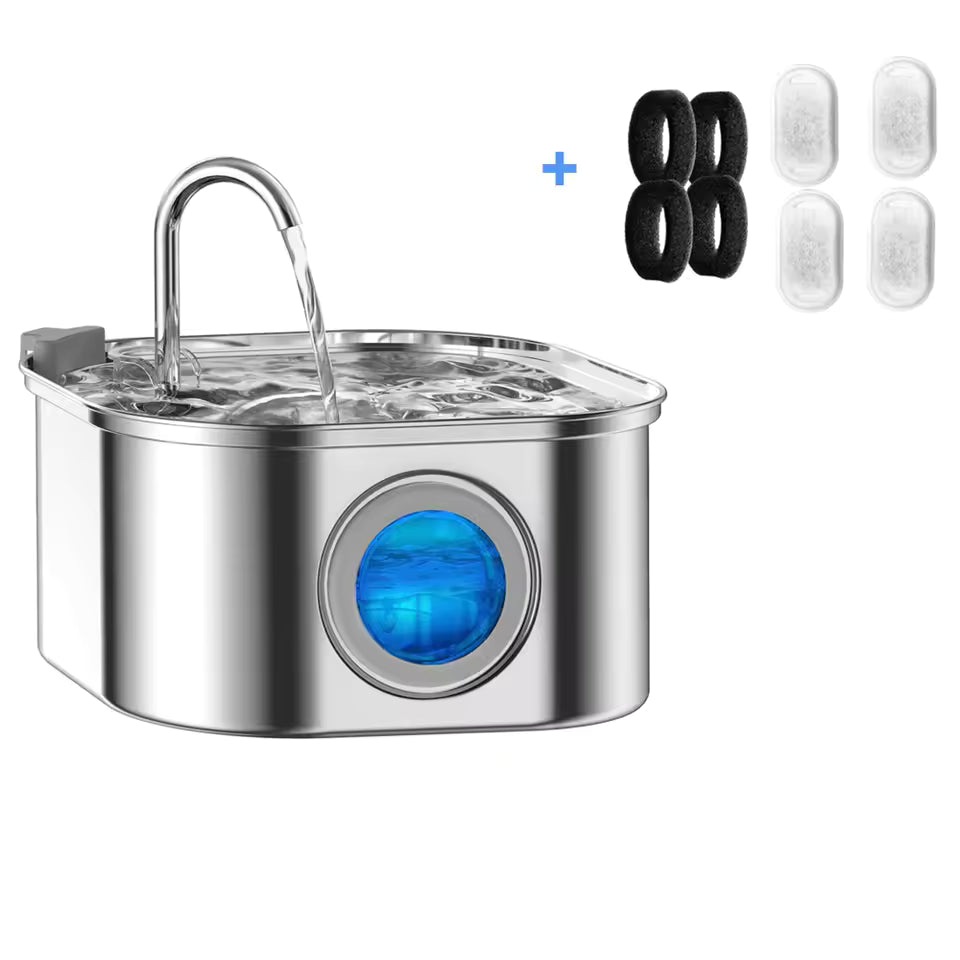 🐾 AquaPaws™ Stainless Steel Pet Fountain